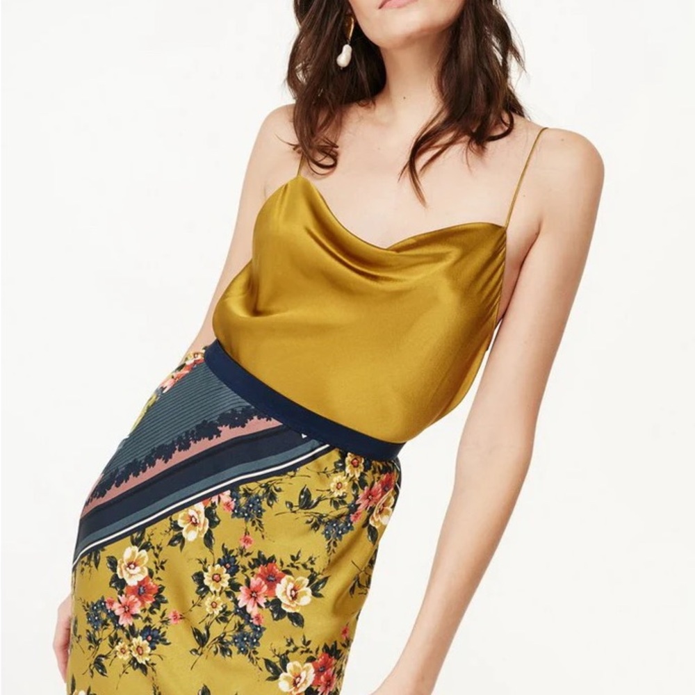 Silk Chartreuse Cami NYC Top